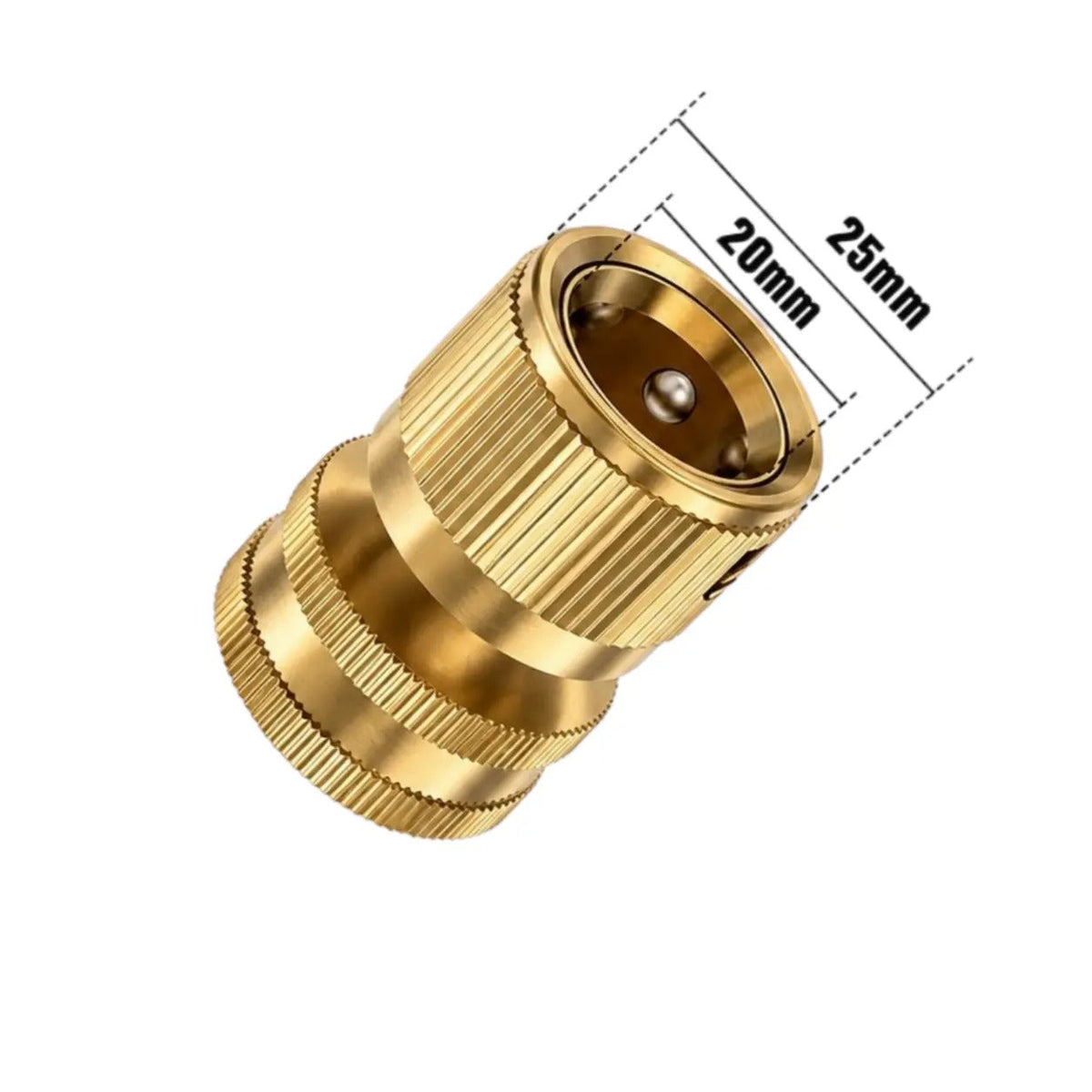 Garden Hose Quick Connector, 1 PCS Solid Brass 3/4 Inch GHT Thread Fitting (NO Sprayer), No-Leak Water Hose Female Adapter (No Male), Garden Hose Connectors