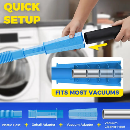 Dryer Vent Cleaner Kit 2 Pieces Vacuum Hose Attachment Lint Brush Universal Quick Lint Remover Deep Cleaning Improve Dryer Efficiency Lower Electric Bills fathersdaygift